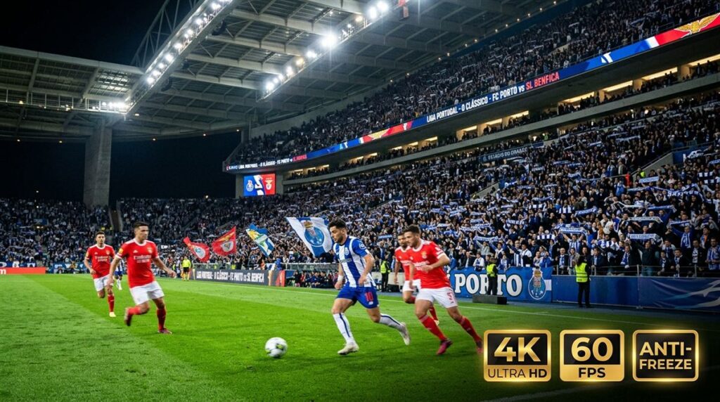 Assistir à Liga Portugal em direto com transmissão 4K Ultra HD a 60 FPS através de IPTV estável